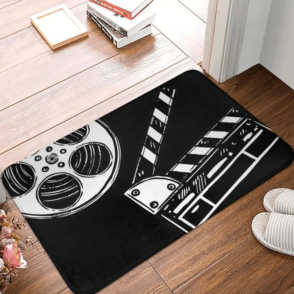 

Movies, Film And Clapperboard Doormat Rug Carpet Mat Footpad Polyester Front Room Corridor Kitchen Bedroom Balcony Toilet