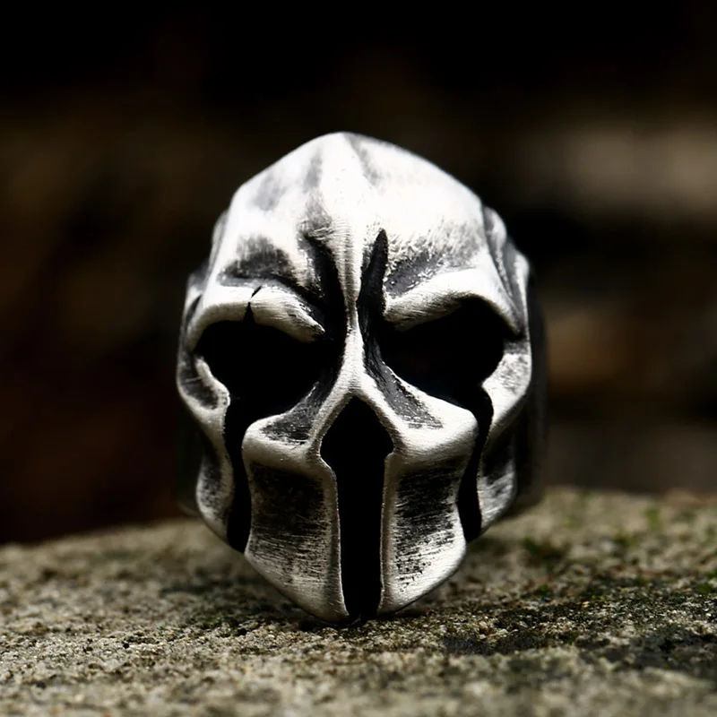 Beier New Store Updated Design 316L Stainless Steel The Spartan Warrior Skull Punk Ring Fashion Jewelry LLBR8-414R