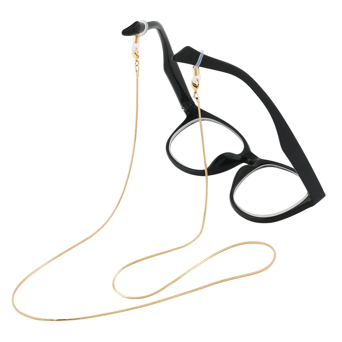 

Copper Eyeglass Chain Golden Adjustable Silicone Ends Anti Rust Scratch Resistant Eyewear Holder Fashion Accessory