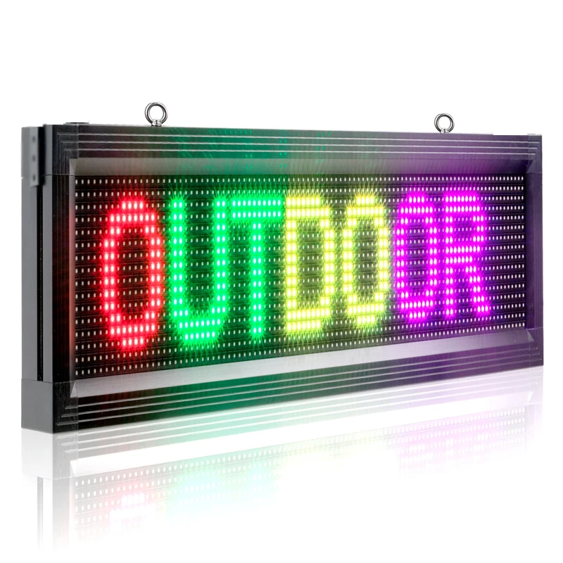 P10 Interface 104 x 40CM Outdoor RGB 7-Color LED Sign Programmable Scrolling Message Board for Business, Car, Store RS232