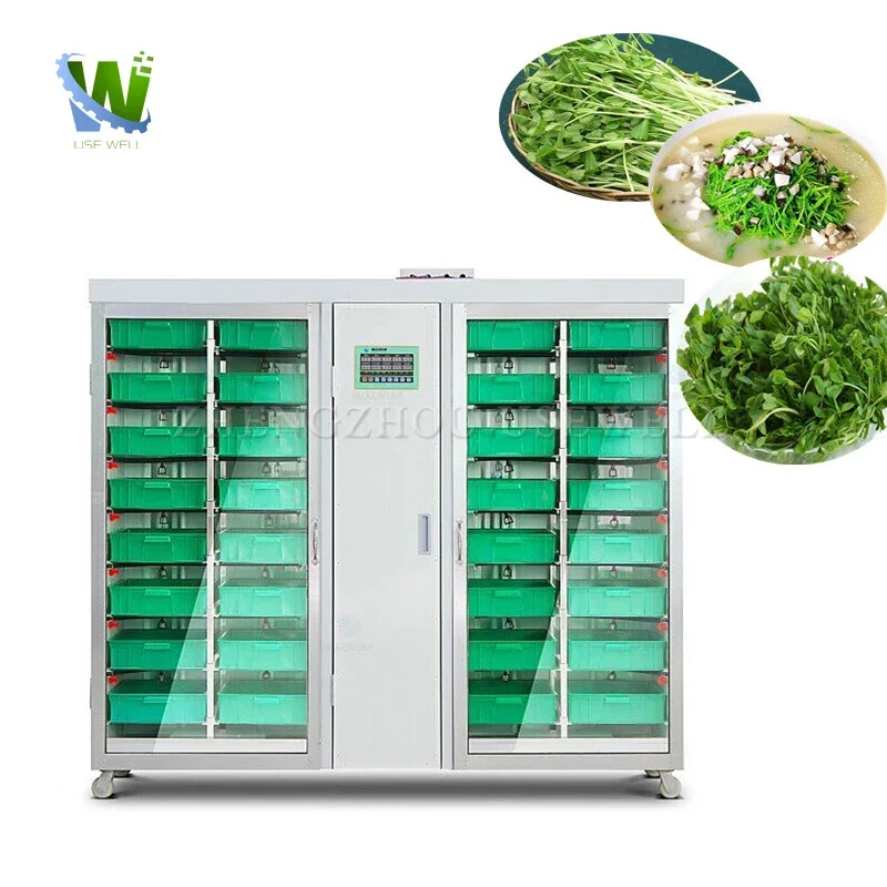 Industry Automatic Hydroponic Trays Fodder Growing System Green Seeds Vegetables Sprouting Germination Chamber Machine