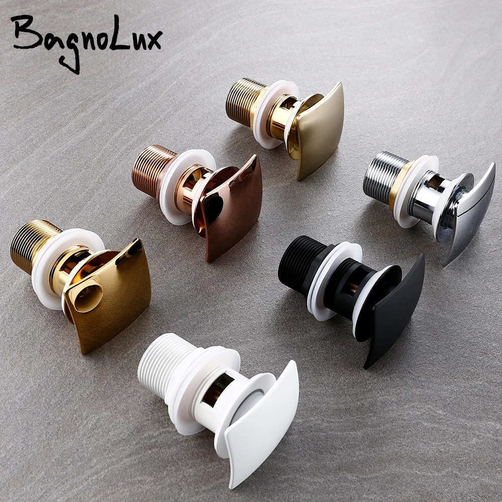 Bagnolux Gold Black White Brass Basin Sink Pop-Up Drainage Square Antifouling Easy To Clean Kitchen Pipe Bathroom Accessories