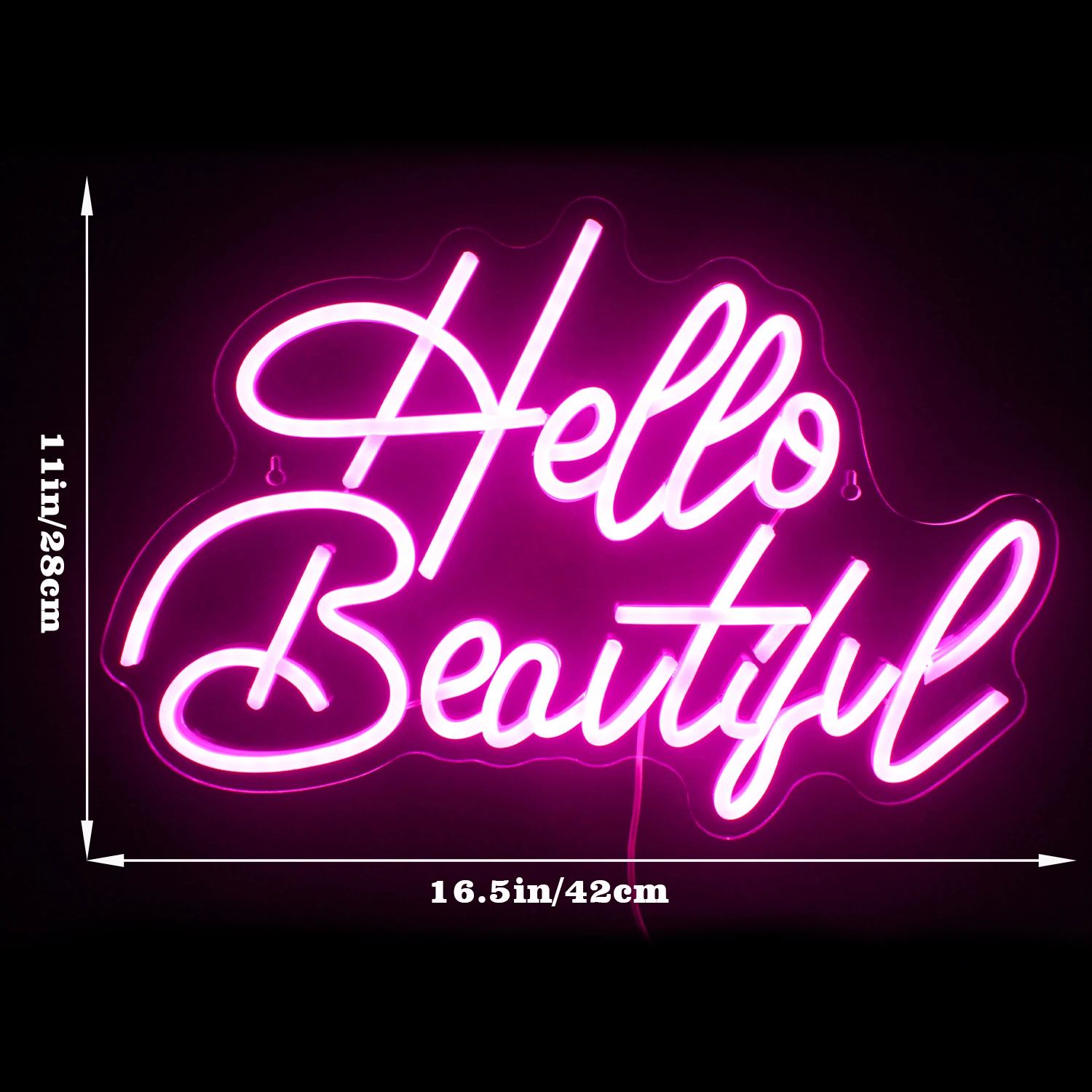 مرحبا بيوتيول النيون USB بالطاقة عكس الضوء علامات LED لتزيين الحائط حفل زفاف غرفة نوم عيد ميلاد صالون تجميل النيون