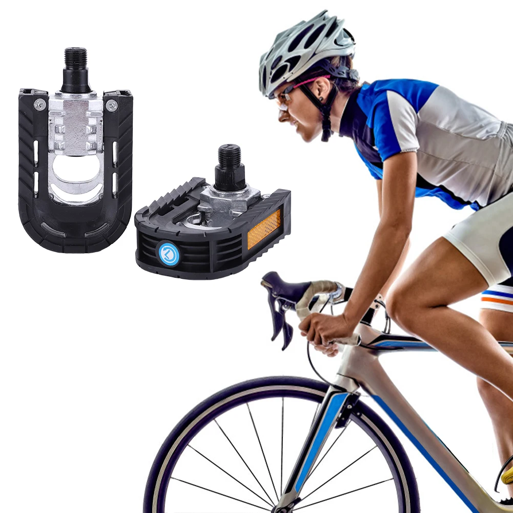 Mountain Bike Pedals with Safety Reflective Sheet Bicycle Flat Pedals Non-Slip Universal Foldable Pedals for E-Bike MTB Bikes