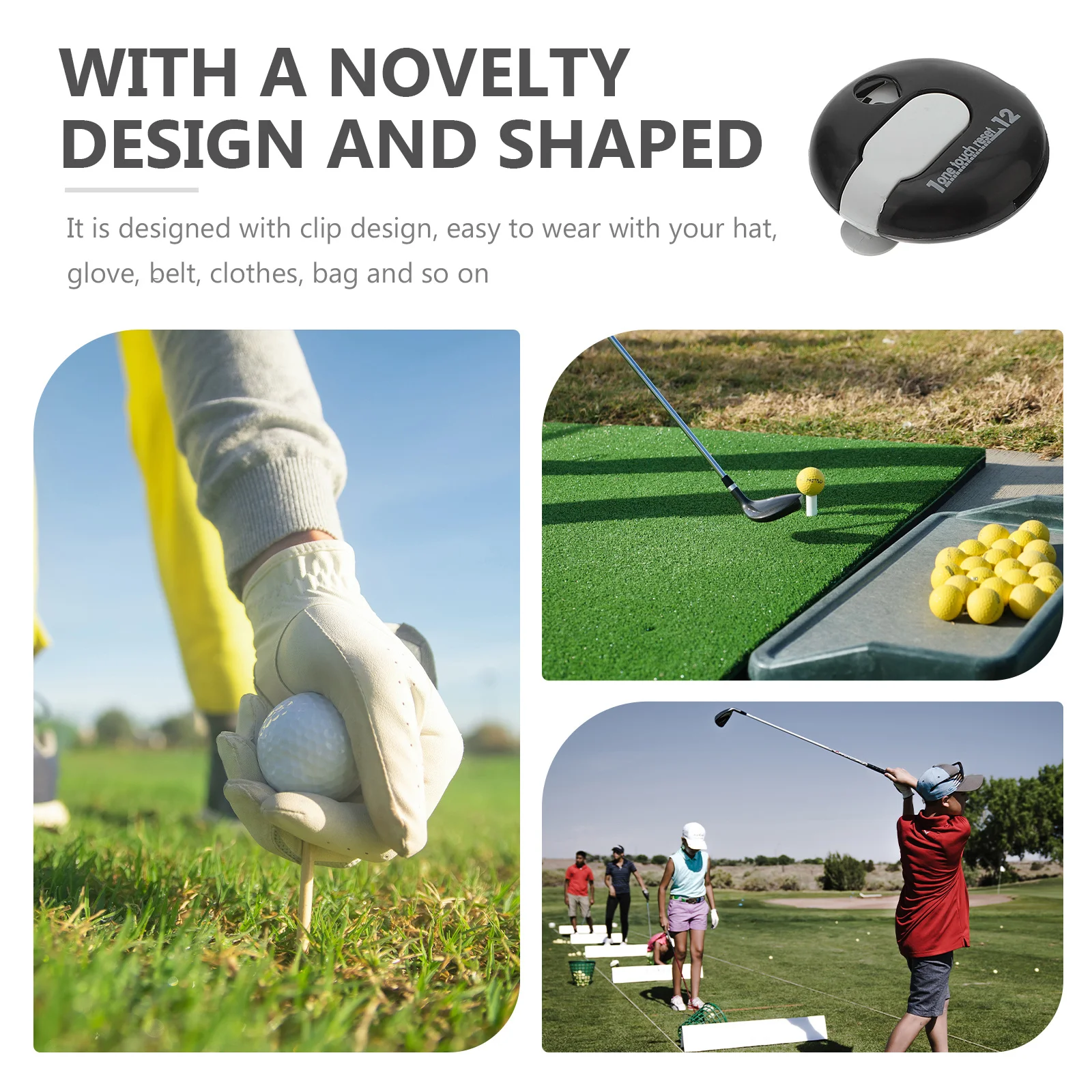 

Golfing Score Counter Portable Clip White Durable PP Material Golfing Scoring Device Easy Reset Golf Accessory