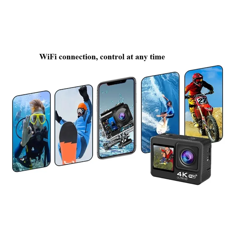 

HD 4K/30 Fps 4K 30Fps Action Camera Cycling And Diving Mini Camera DV Anti-Shake Waterproof Action Camera