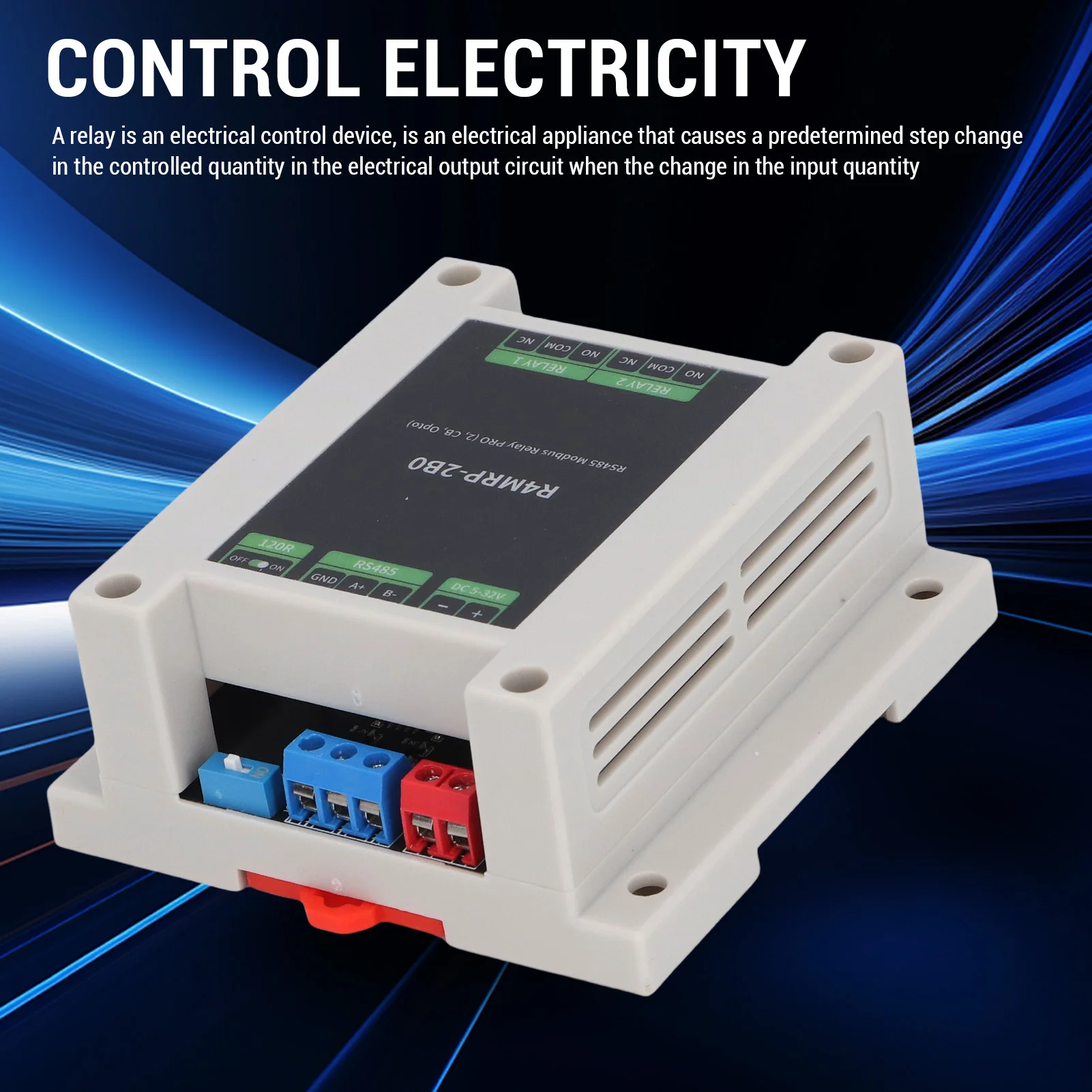 وحدة التتابع الصناعية 2 قنوات Optocoupler عزل RS485 واجهة للاتصالات Modbus RTU