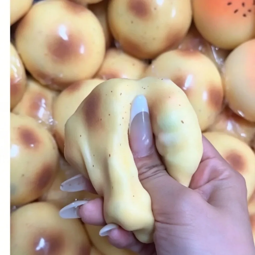 Fried Potato Shaped Squishy Toy Crispy Sound Stress-Relief Toy Slow Rising Stress Relief Squeeze Ball For  Adults Gift view 2