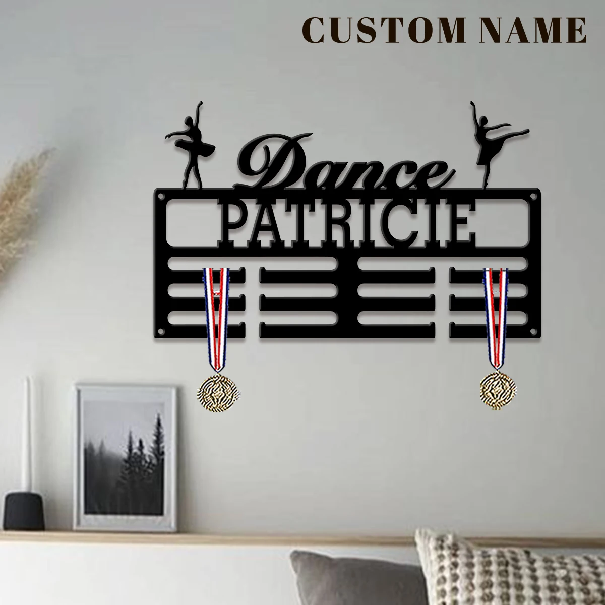 Custom Ballet Dancer Metal Medal Display Rack, Valentines Gift, for Room Decor, Suitable for Basketball, Football Exercise