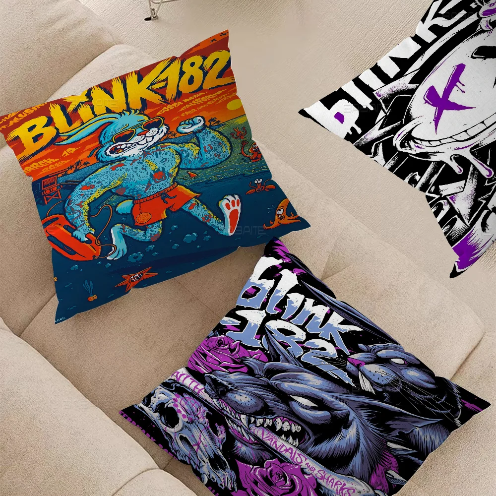 

Blink 182 Rock Band Cushion Cover Decorative Pillow Sofa Home Decor Case Pillow Cases