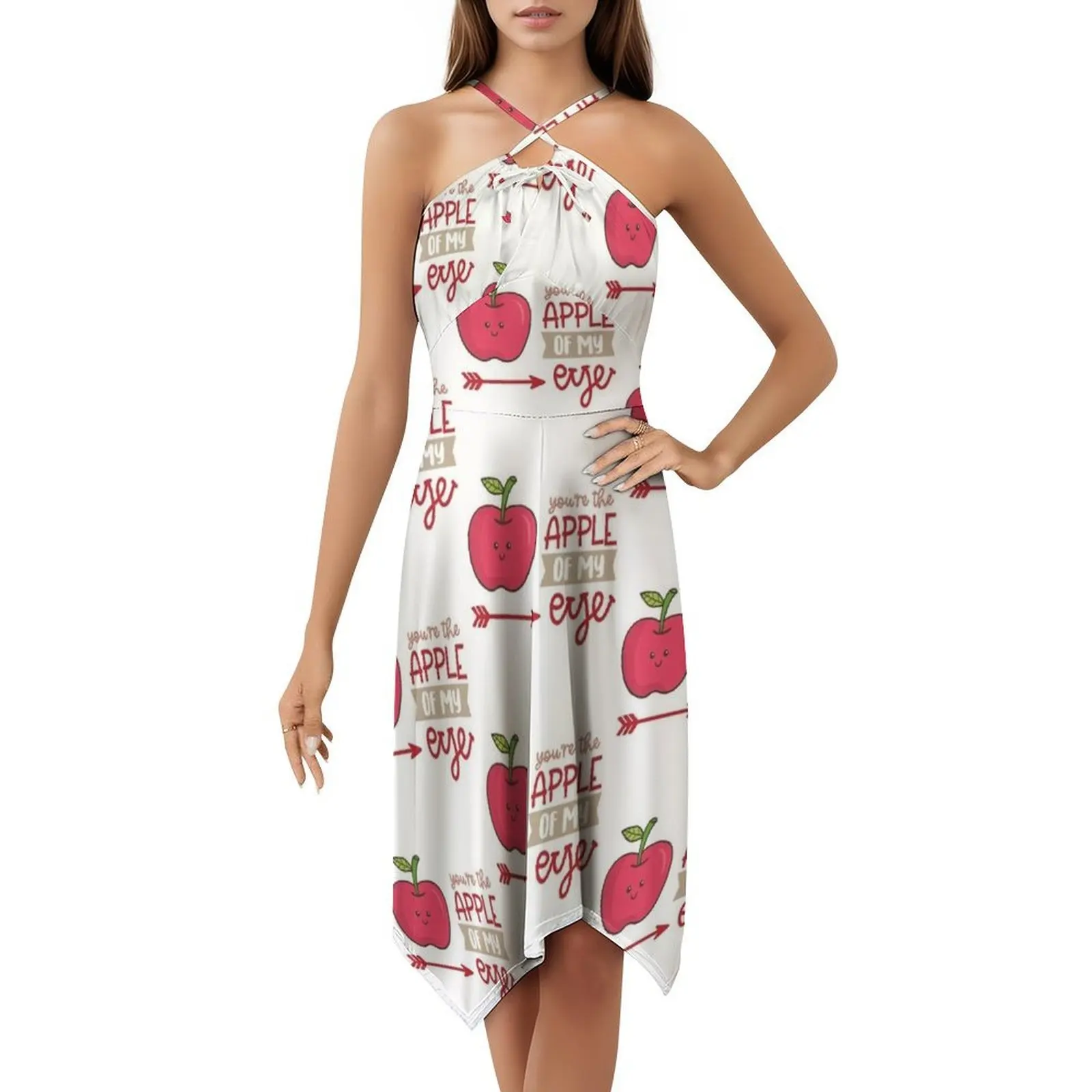 فستان كاجوال على الطراز الكوري من You're The Of My Eye للنساء، فساتين بسيطة يومية للمكتب للسيدات، اقتباس طعام فواكه، عبارة قائلا #5