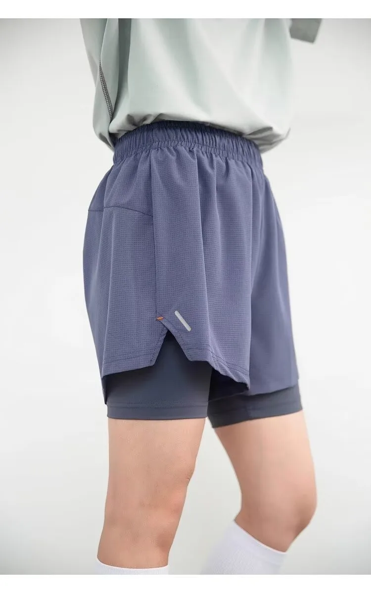 Image of Gefälschte zweiteilige Sport-Radhose für einfache Atmungsaktivität, Outdoor-Fitness, schnell trocknend, vielseitiges Yoga, Herren- und Damen-St