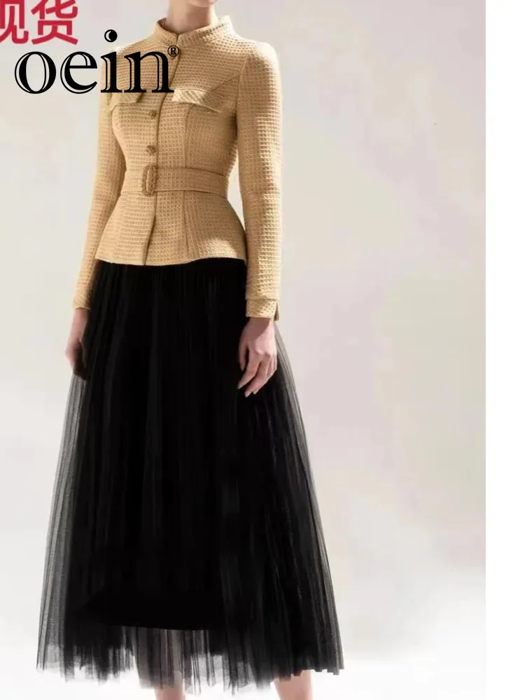 

[oein] Autumn Fashion Set Light Luxury High end Set Temperament Set Long Skirt Set