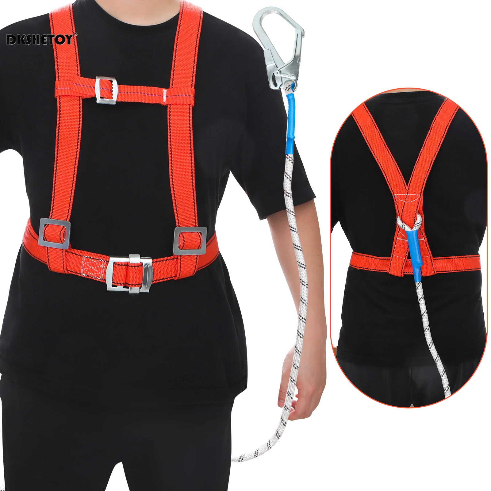 2-3 Meters Safety Harness with Hook Chest Lumbar Waist Adjustment Safety Belt for High-altitude Operations