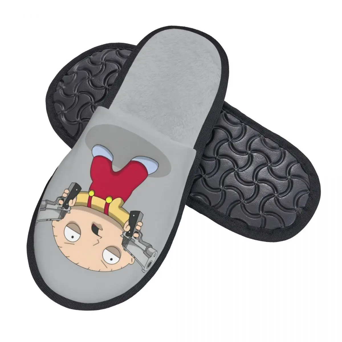 Damskie kapcie domowe z pianką memory, miękkie, z motywem rodziny, idealne do spa, model Stewie.