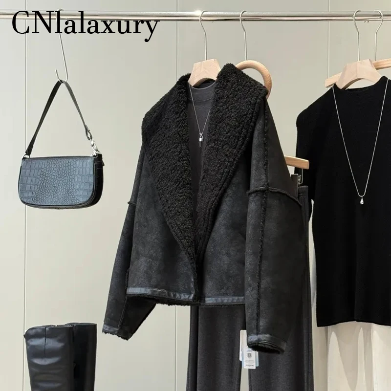 Original Quality Women's Winter Jacket Faux fur Jacket Coats Casual Pockets Long Sleeve Thick Warm Leather Outerwear Ladies