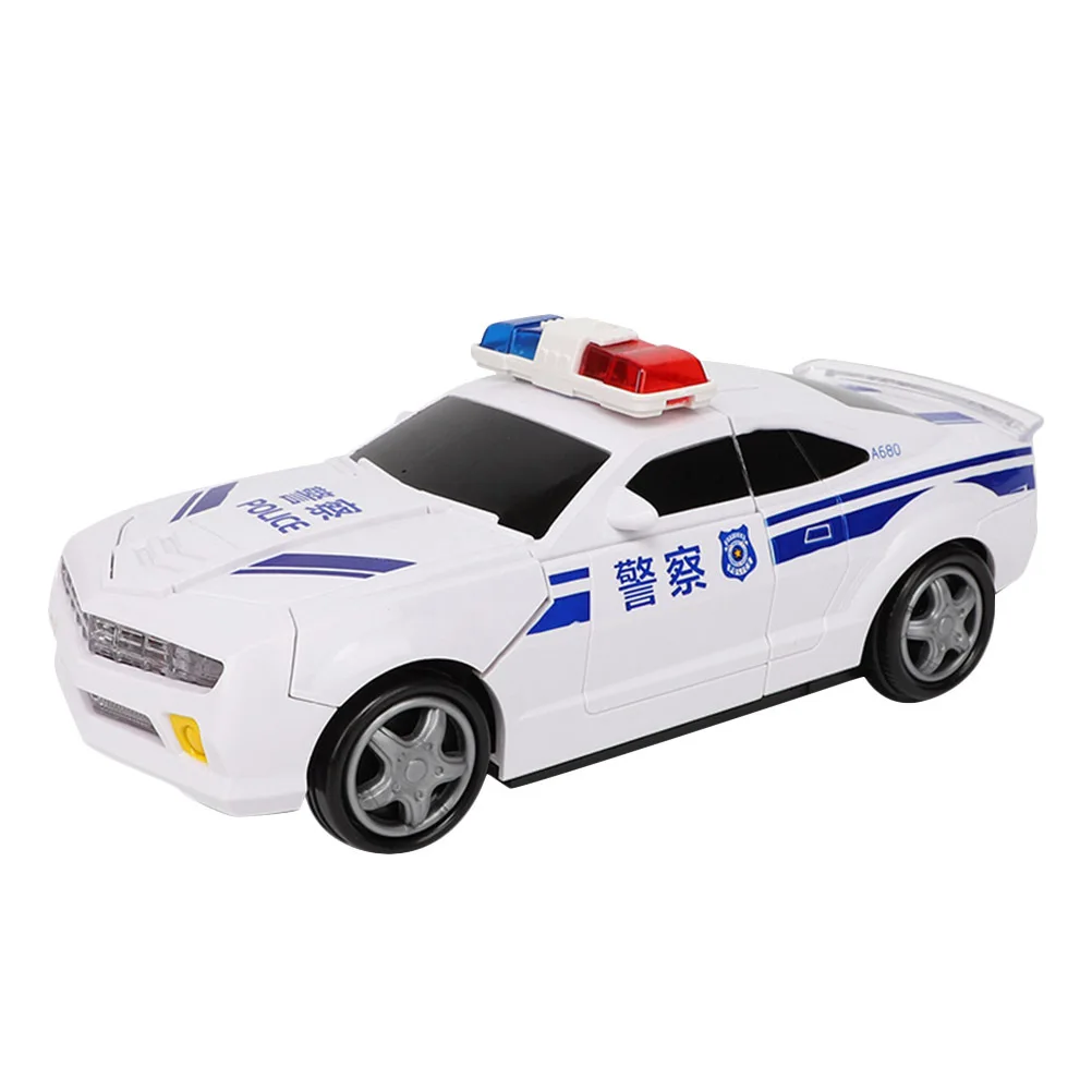 1 قطعة تضيء تحويل سيارة الشرطة للأطفال مجموعة لعب السيارة الكهربائية للتظاهر لعب الأدوار هدية ممتعة لا المطلوبة #5