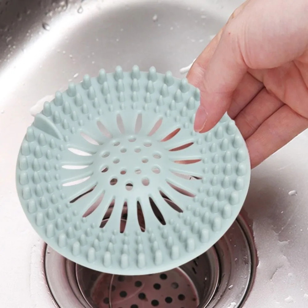 

Hair Filter Silicone Hair Catcher Shower Drain Round Anti Clogging Floor Drain Cover Easy Clean Drain Covers Kitchen Tool