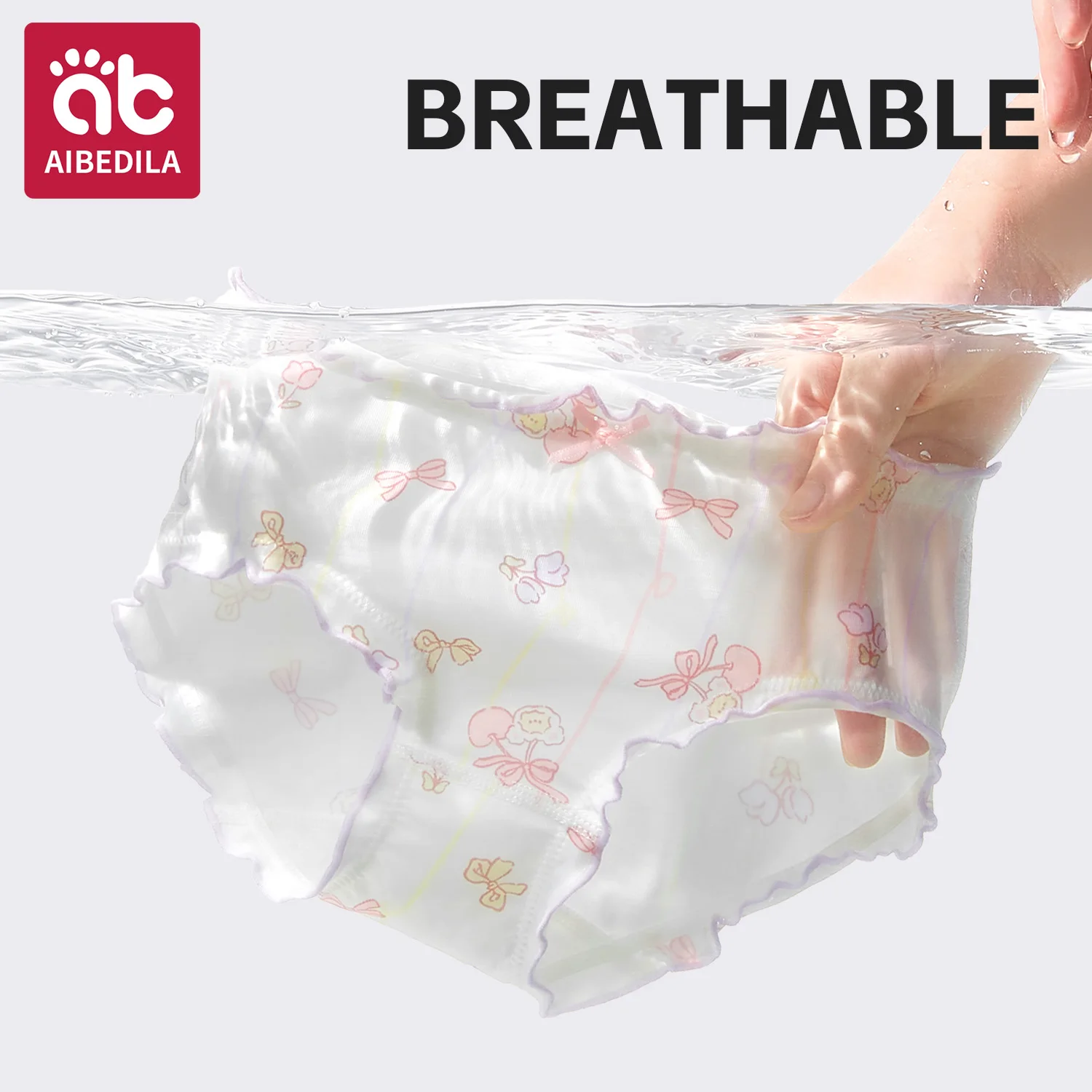 AIBEDILA ملابس داخليّة حريمي سراويل قطنية ناعمة طفل لطيف تنفس الفتيات السروال الأطفال مثلث السراويل 4 أزواج 1-10T #5