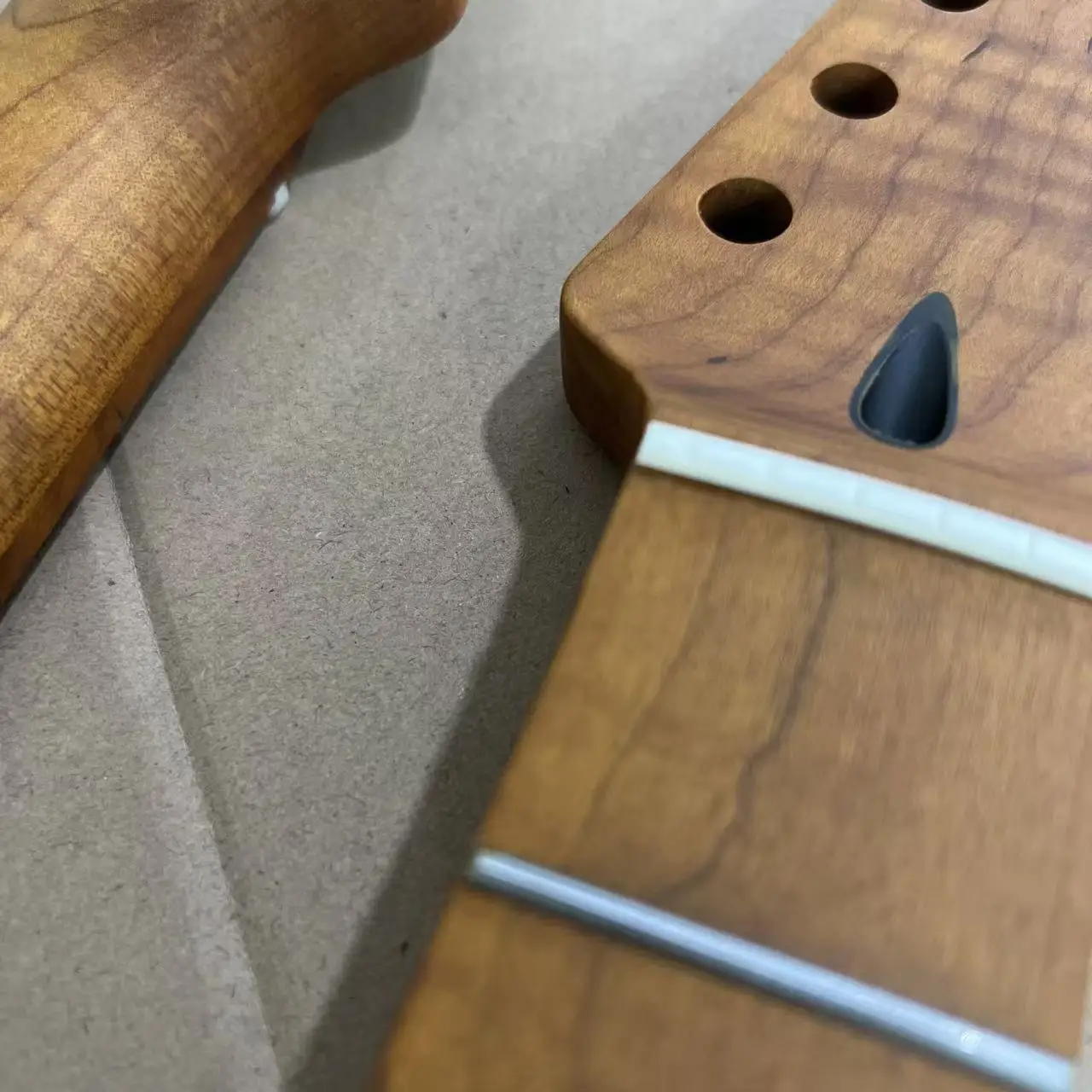 Flame Maple ST-Style Guitar Neck Roasted Maple Fretboard 22 Frets Matte Finish for Custom Guitar Building