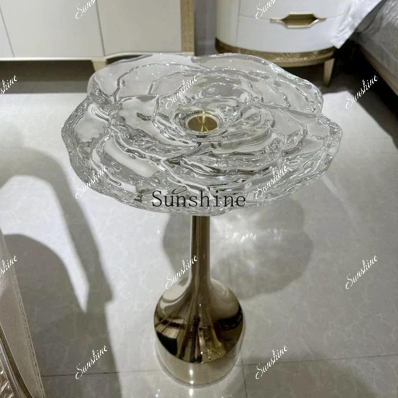 American light luxury style crystal rose lace table, living room sofa corner table   FT