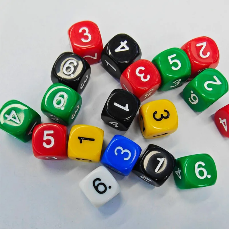 12PCS Math Dice With Numbers 1-6 Educación Montessori Learning Activities Juegos De Mesa Familiares Divertidos Party Favors