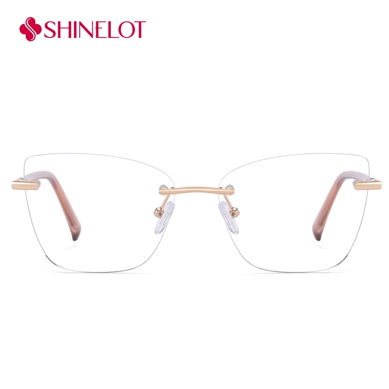 

91712 Cat Eye Rimless Eyeglasses Frame Eye Protection Female Glasses Youth Style Best-Selling Spectacles Party Eyewear