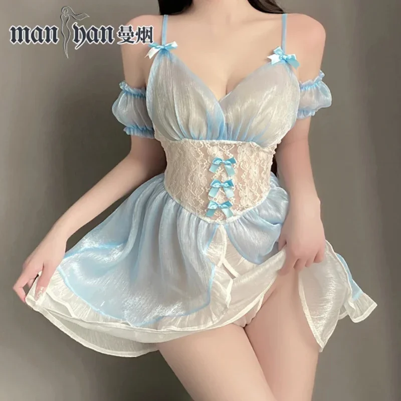 اليابانية حبال العميق الخامس فستان الخادمة أنيمي تأثيري حلي Kawaii لوليتا فتاة الأميرة حفلة المرحلة ازياء شبكة مقهى خادم Ou MN3