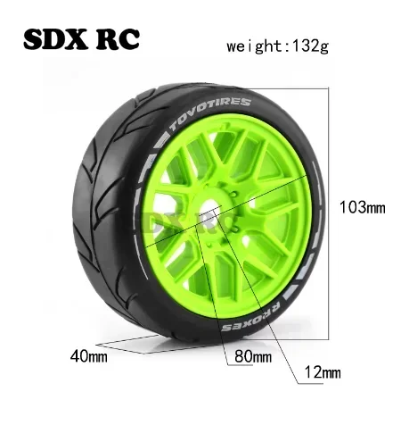 4pcs Short Course Truck Tires Tyre Wheel 17mm Adapter For 1/8 pull WRC Feishen Ping Run GT tire racing highway