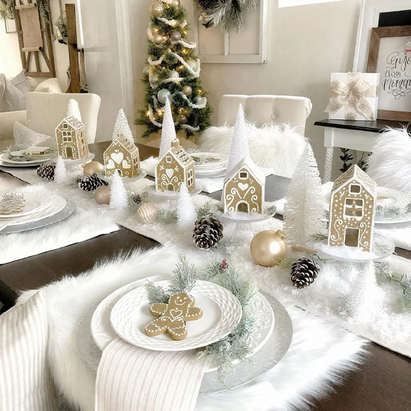 2-6Pcs Faux Fur Chair Covers White Small Rug Christmas Place Mats for Birthday Friendsgiving Wedding Party (2 Sizes)