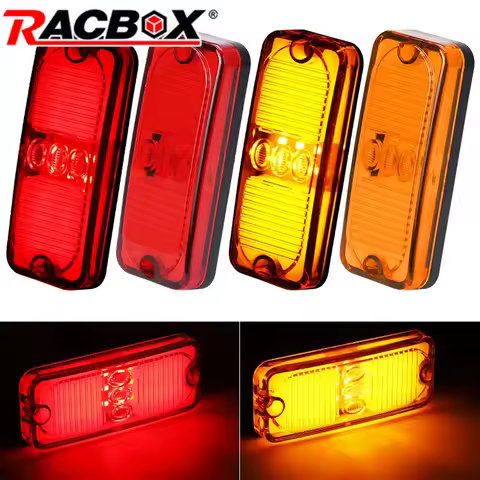 2/4PCS Side Clearance Marker Lamp Warning Lights LED Side Marker Lamp Red Yellow For Trailer Truck Caravan 12V- 24V