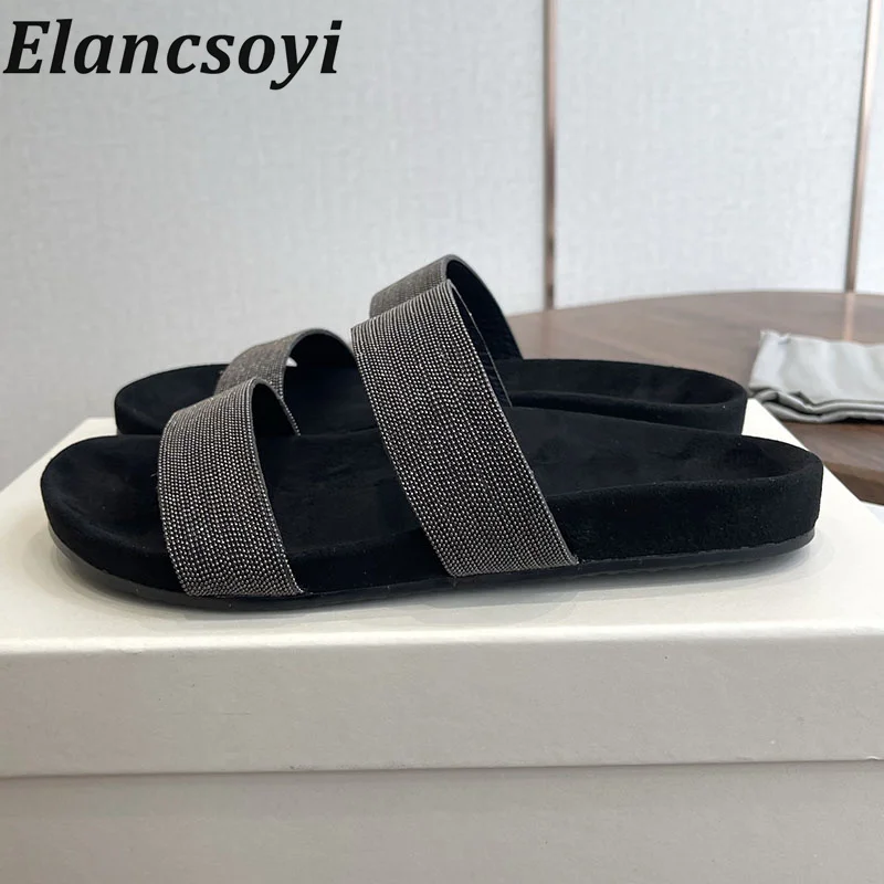 Women's New 2026 Open Toed Solid Color Flat Slippers with Narrow Band Casual Sandals for Summer Seaside Vacation Beach Sandals