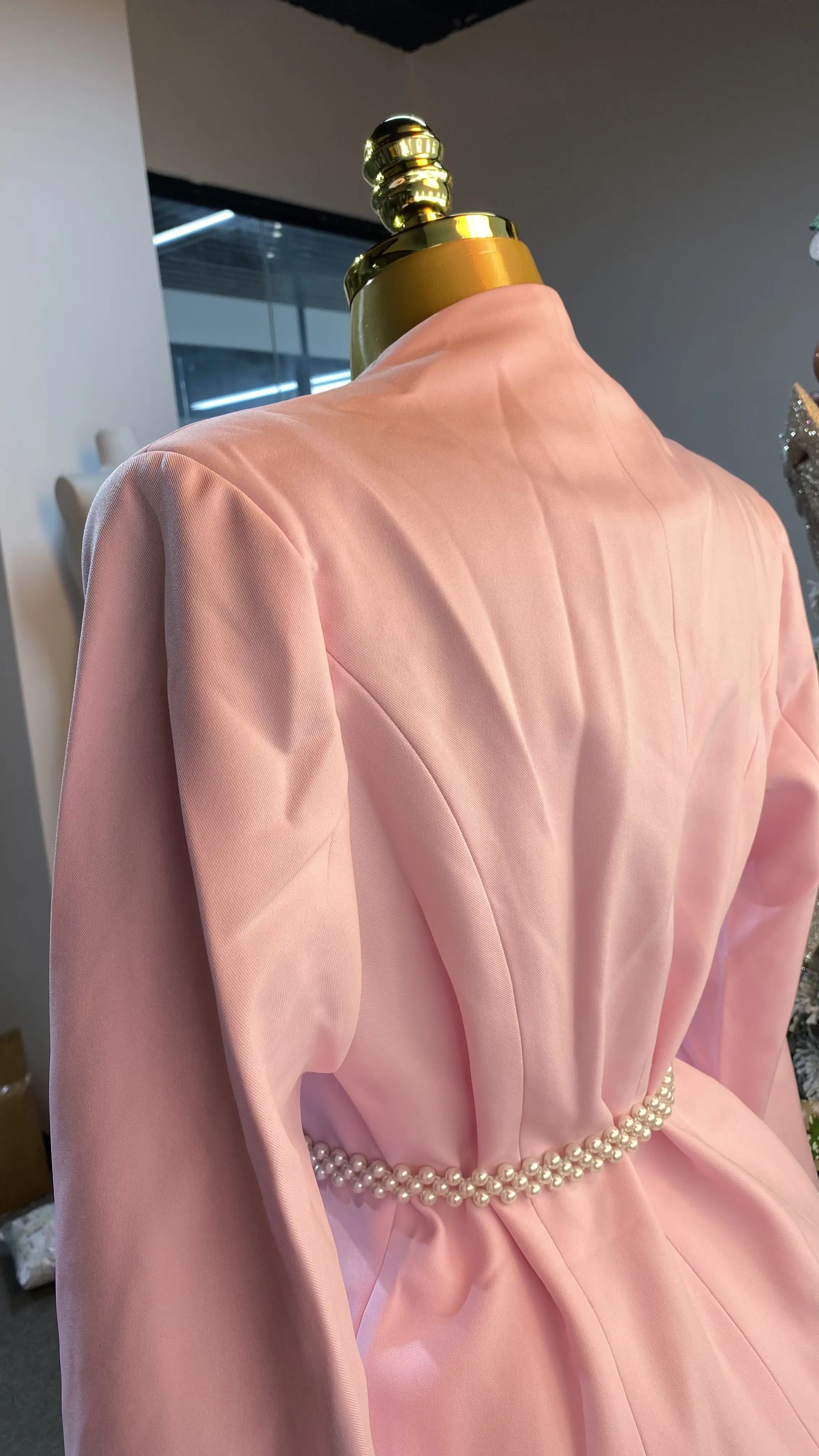 Hot-selling new V-neck long-sleeved button-waist elegant sports jacket and tulle skirt women's long two-piece set-GZXX412