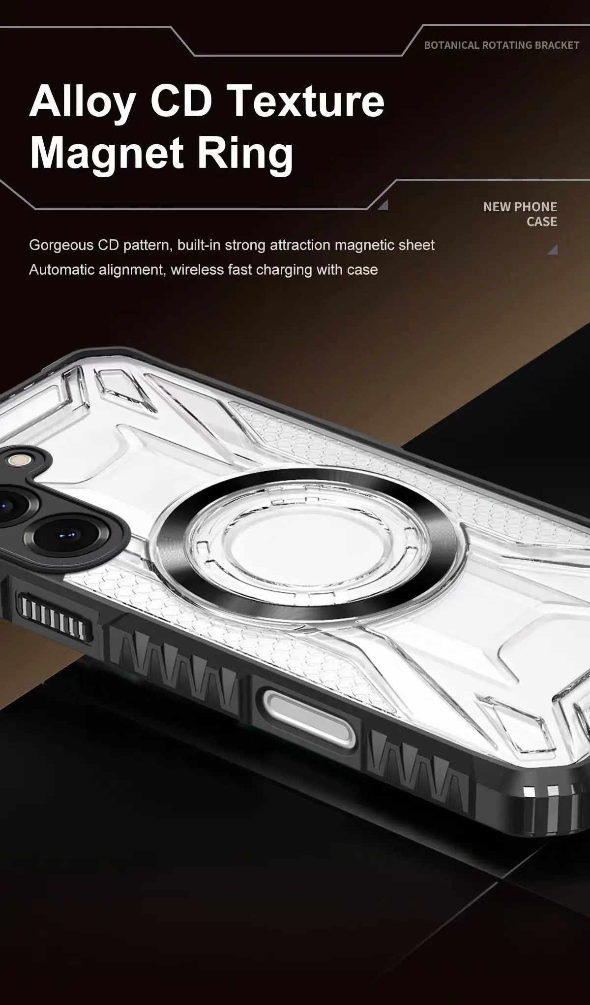 حافظة لهاتف سامسونج جالاكسي A55 A56 A35 A36 A54 A26 A16 A06 A25 A34 A15 A14 A05 عدسة قوية حماية غطاء مغناطيسي شفاف مقاوم للصدمات