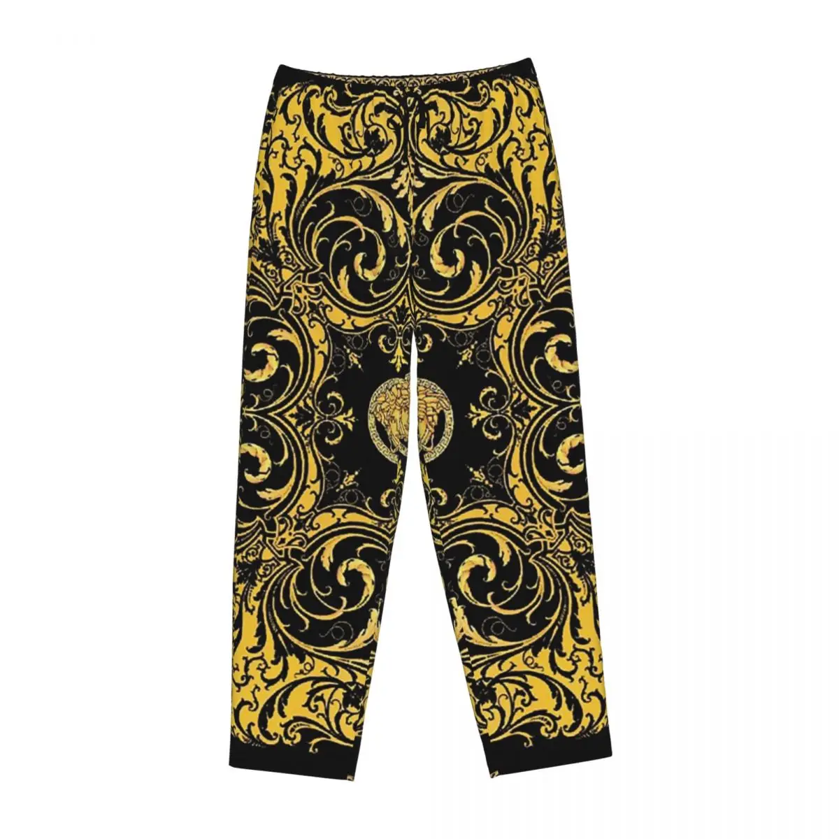 

Custom Decorative Golden Medallion Baroque Women Pajama Pants Lounge Sleep Sleepwear Bottoms with Pockets