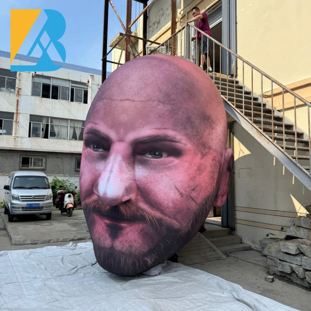 Customized 3D Design Giant Inflatable Head Sculpture for Graduation Decoration Stage Toys