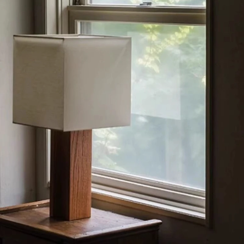 Wooden Tricolor Desk Lamp Japanese Retro Style Table Lamps Indoor Living Room Study Lighting Light Bedside Remote Control Lights