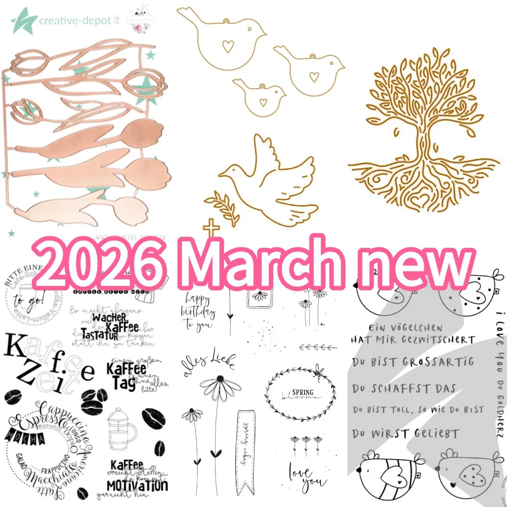 

2026 March Designline Metal Cutting Dies and stamps DIY Scrapbooking Card Stencil Paper Cards Handmade Album Stamp Die Sheets