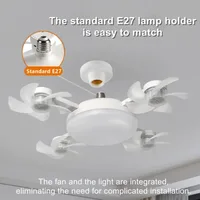 Ventilateur de plafond rotatif 3-en-1 avec télécommande, lampe d'éclairage, base de conversion E27 E14 B22 GU10, base d'éclairage pour chambre et salon 4