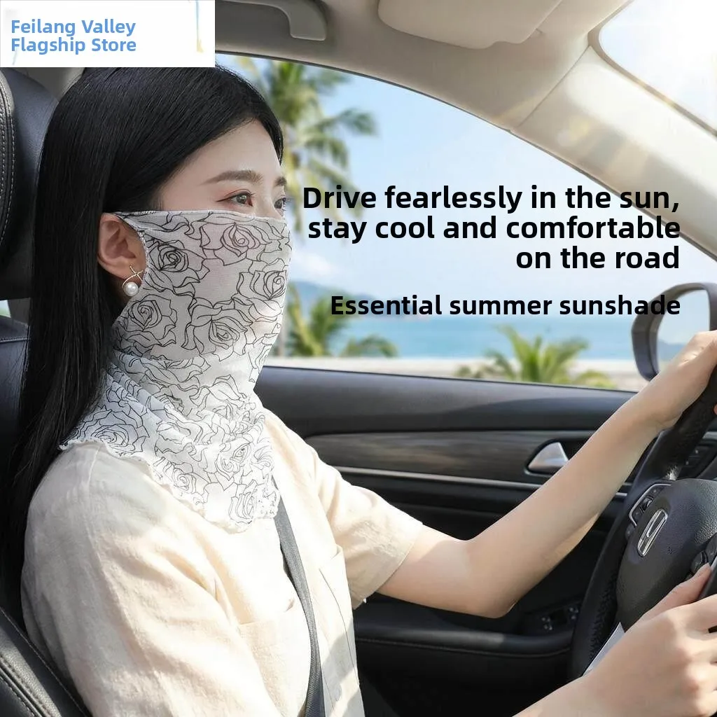 

Women's Summer Thin Face Shield Neck Cover Mask Full Face Sunscreen Mask UV Protection Face Covering Sunshade Protective Gear