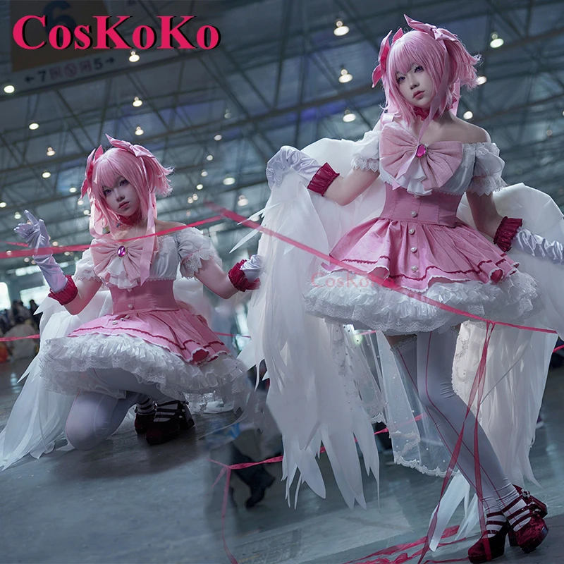 

CosKoKo Kaname Madoka Cosplay Anime Puella Magi Madoka Magica Costume Palgantong Sweet Gorgeous Formal Dress Role Play Clothing