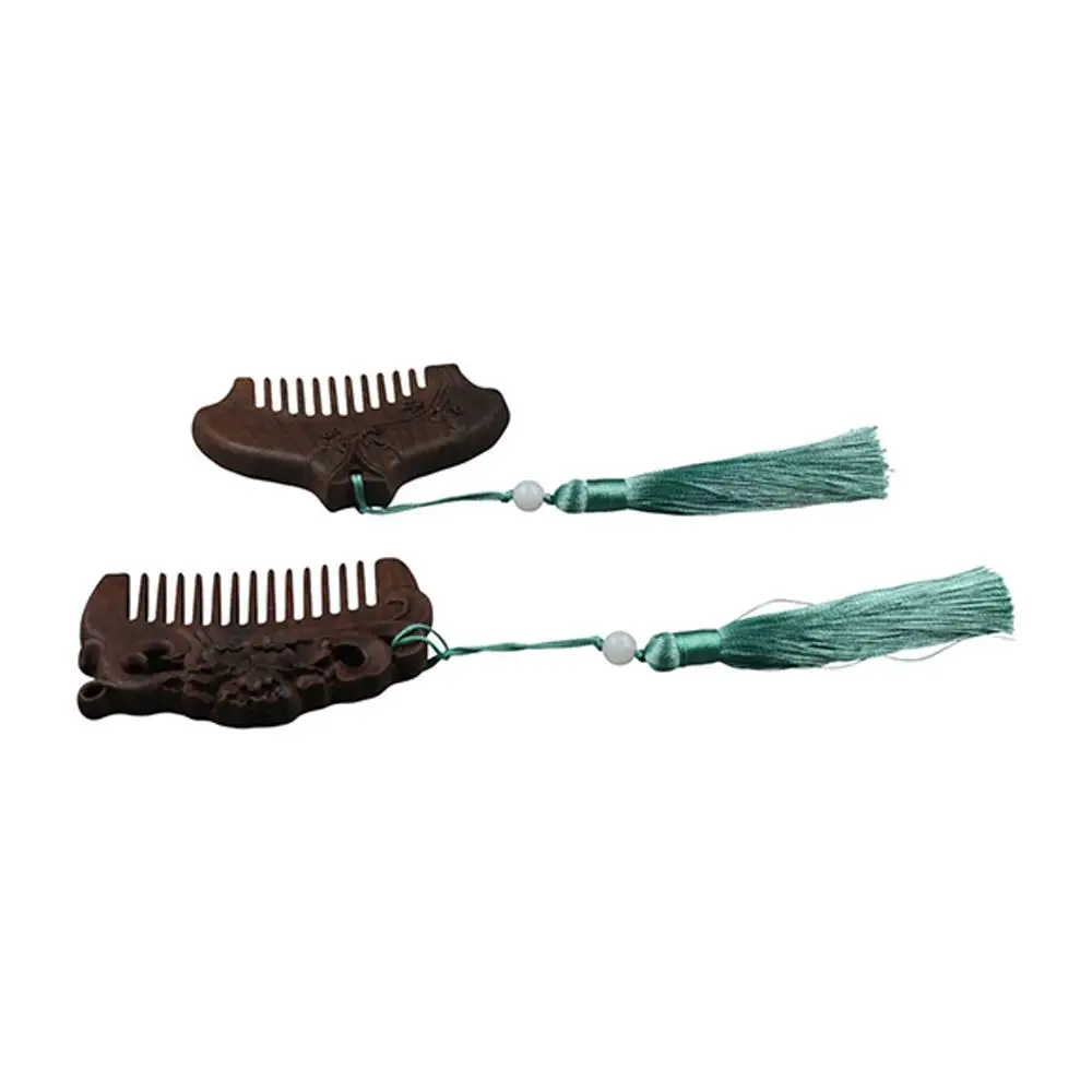 

Расческа из персикового дерева для мужчин и женщин, с резьбой по дереву (цветы, птицы), для путешествий, маленькая, для массажа головы