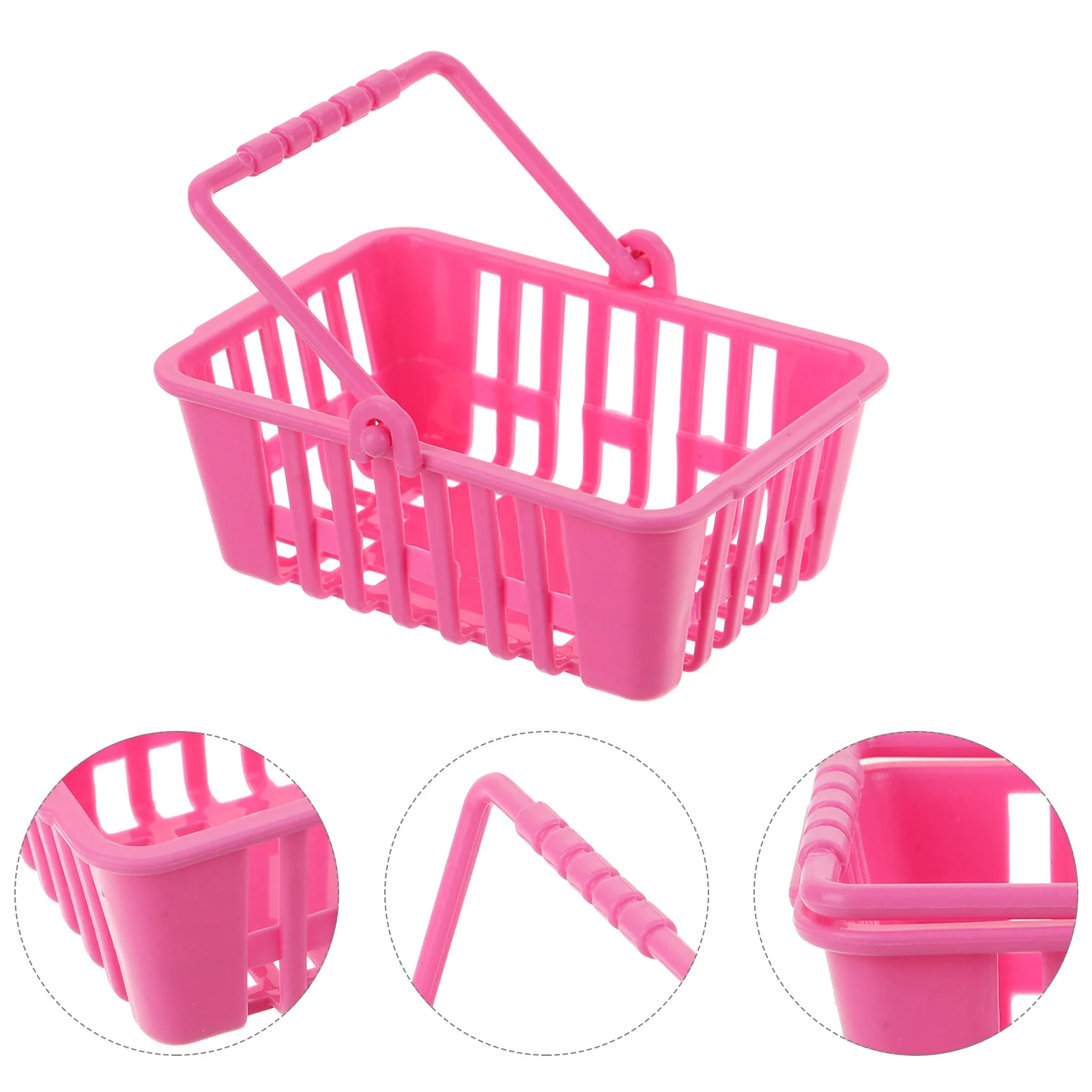 

12 Pcs Shopping Basket Tiny Grocery Picnic Toy Wicker Mini Small Baskets for Gifts Plastic with Handles House Model