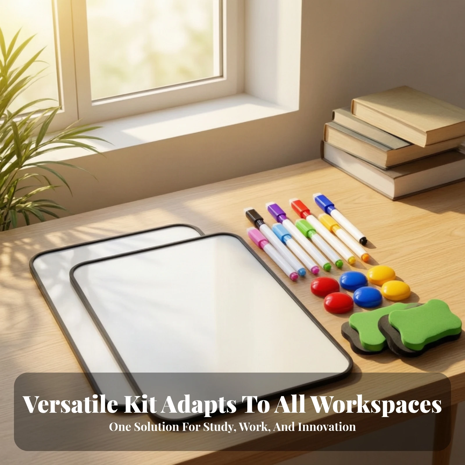 2 Pieces Magnetically-Attracted Whiteboard with Markers Convenient Desktop Whiteboard Dry Erase Board Long-Lasting Smooth
