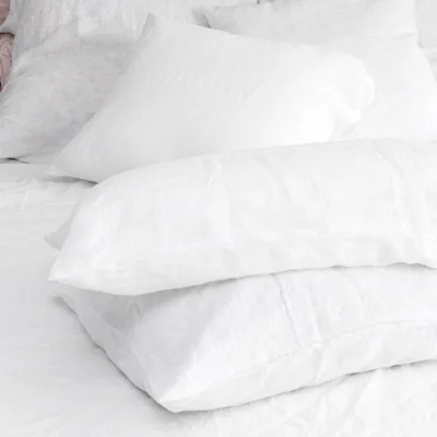 

100% Pure Linen Double Long Pillowcase Solid Color Pillow Case Euro Sham for Bed Soft Anti-mite Antibacterial Envelope Design
