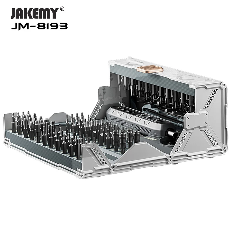 JAKEMY JM-8193 180-IN-1 Precision Cordless Electric Screwdriver Set Magnetic Torx Bits for Phone PC Tablet DIY Repair Hand Tools