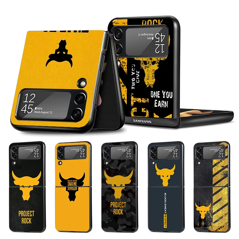 The Rock Dwayne Johnson ua Z Flip 4 Z Flip 4 Phnoe Case For Samsung Z Flip 3 5 5G Black Hard Shell Galaxy ZFlip3 ZFlip4 ZFlip5