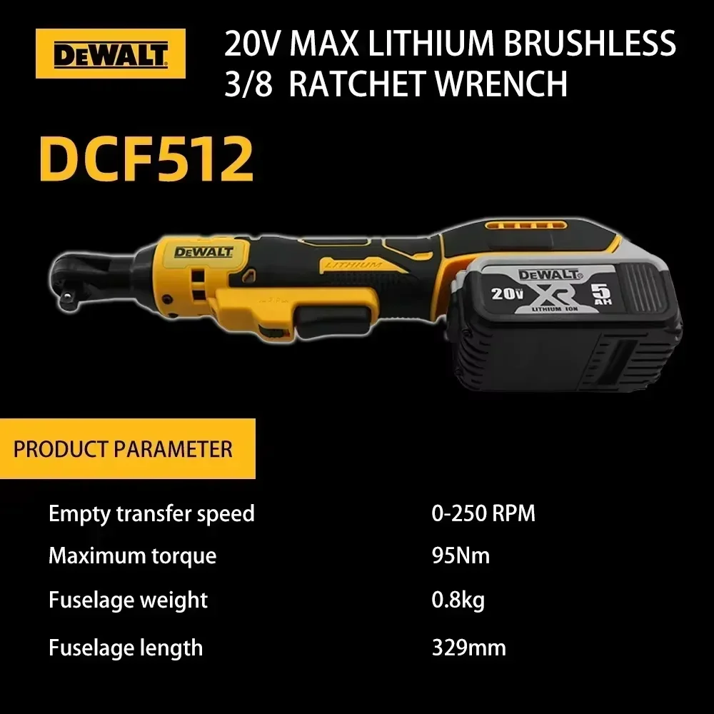 Dewalt DCF512 1/2 Inch Brushless Ratchet Right Angle Wrench LED Cordless Driver Variable Speed Power Wrench 20V Power Tools