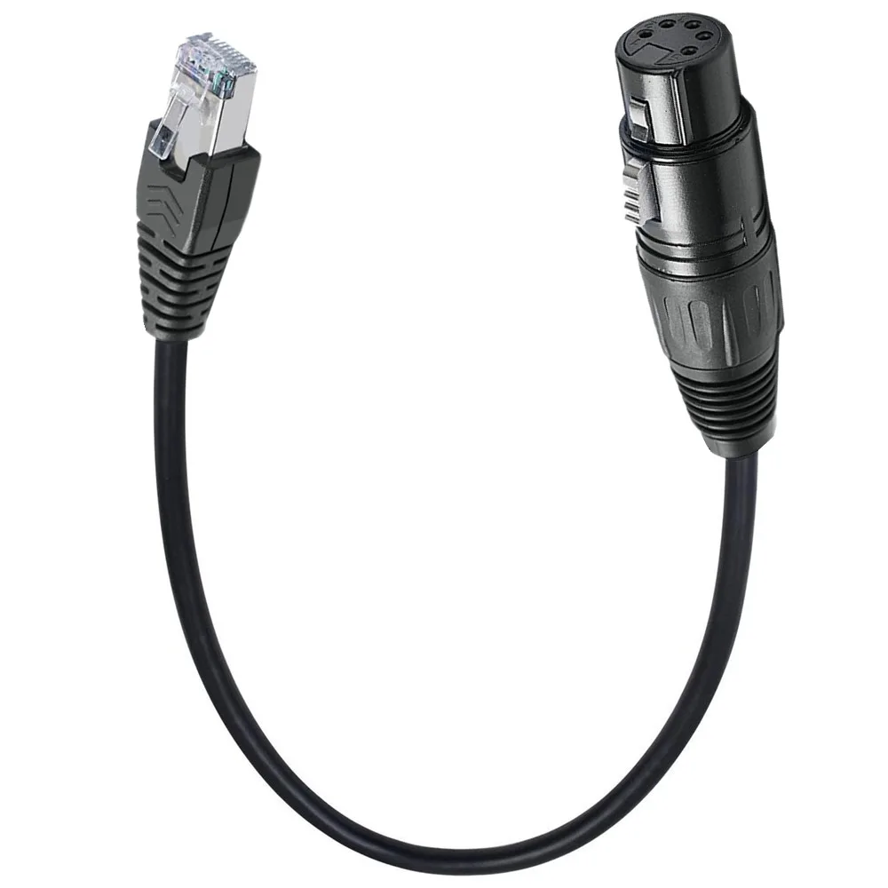 Canon XLR5 Core Male/Female Ke RJ45 Male 8P8C Kabel Audio Cocok untuk Peralatan Pencahayaan Panggung Peralatan KTV Canon XLR5 Core Ma