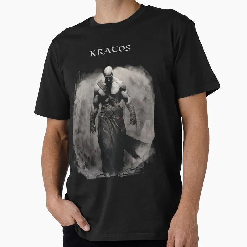 God of War Kratos T Shirt 0911 Men's Gaming Graphic Tee Spartan Warrior Ragnarok Streetwear Short Sleeve Unisex Gamer Gift Tops